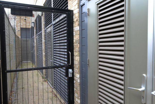 INDUSTRIAL STEEL LOUVERED DOORS AND GATES FABRICATED TO LPS1175 SR2 AND PAS24 STANDARD. PRODUCED AND INSTALLED BY PREMIER SECURITY CONSULTANTS LTD.