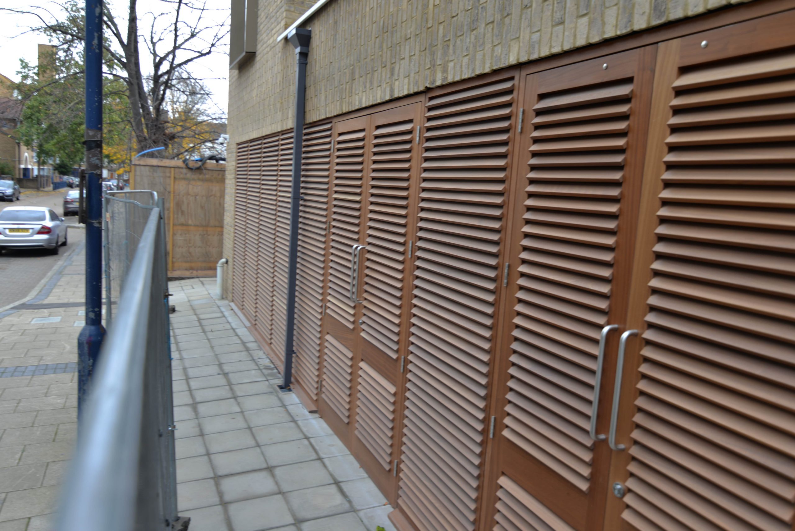 INDUSTRIAL STEEL DOUBLE LOUVERED DOOR SETS FABRICATED TO LPS1175 SR2 AND PAS24 STANDARD. PRODUCED AND INSTALLED BY PREMIER SECURITY CONSULTANTS LTD.