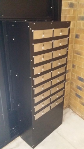 STEEL SECURITY MAILBOX SYSTEM WITH SECURED BY DESIGN CERTIFICATION FABRICATED AND INSTALLED BY PREMIER