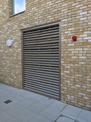 Acoustic steel louvre screen to LPS1175 SR3 & SR2 security standard made by Premier Security & Fire Consultants Ltd.