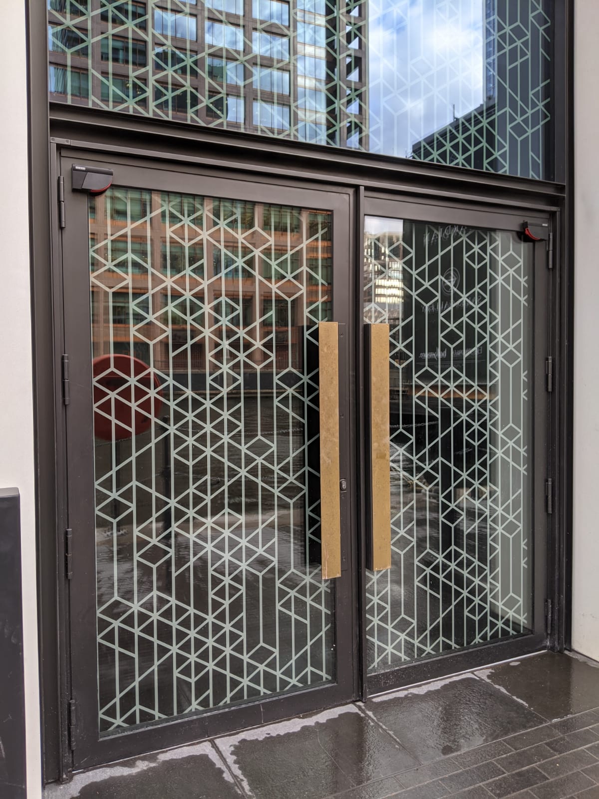 LPS1175 SR3 steel and glass communal entrance door