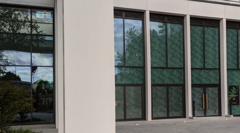 steel and glass curtain walling system